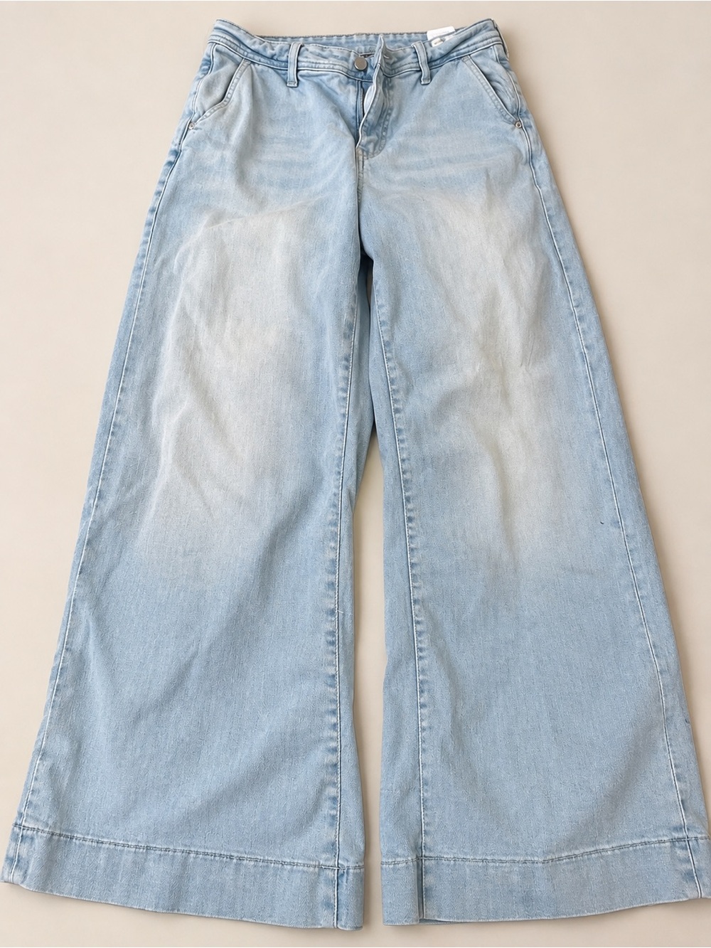 Guess Light Blue Flared Wide-Leg Jeans